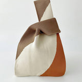 SIMPLE COLOR BLOCK KNITTED SHOULDER HANDBAG_CWAB1497