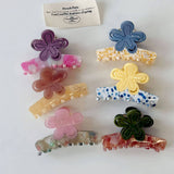 Small Flower Claw Clip Elegant Half Up Style_Cwaha08228