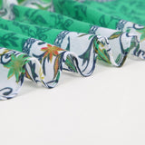 FLORAL BORDER SATIN SCARF ELEGANT BEACH WRAP_CWASC0672