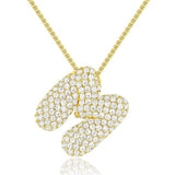 FASHIONABLE PENDANT NECKLACE ZIRCONIA LETTERS_CWMM5868