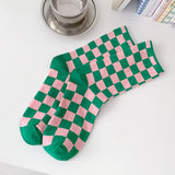 NEW ALL PLAID MID TUBE SOCKS FOR MEN AND WOMEN_CWMS0405