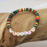 COLORFUL POLYMER CLAY LETTER BEADED BRACELET_CWMM3570