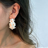 SUMMER EMBROIDERED FLOWER STUD EARRINGS HANDMADE_CWMM6184