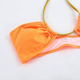 SEXY FLUORESCENT BIKINI NYLON TIE FRONT SWIMWEAR_CWMW0252