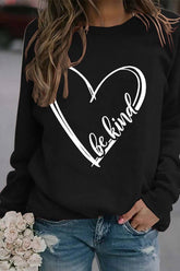 Spring Love Be Kind Printed Sweatshirt Pullover_Cwtstl0992