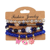 BUTTERFLY FLOWER EYE PENDANT BEADED BRACELET_CWAJE2223