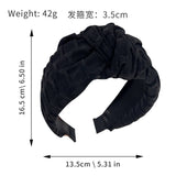 Solid Cross-Knotted Wide-Edge Pressed Hair Band