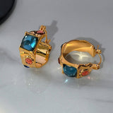 Color Enamel Gem Earrings Dopamine Style_Cwaje06318