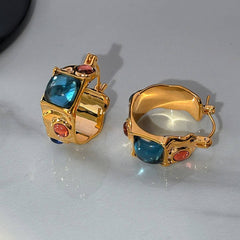 Color Enamel Gem Earrings Dopamine Style_Cwaje06318