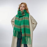 RETRO STRIPE FLEECE SCARF WINTER WARMTH_CWASC2314