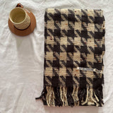 HOUNDSTOOTH SCARF SOFT FAUX CASHMERE WINTER WRAP_CWASC2358