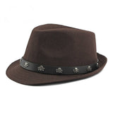 NEW AUTUMN HIP HOP SKULL RIVET BELT JAZZ HAT_CWAH1912
