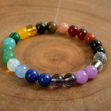 Colorful Round Beaded Natural Stone Bracelet_Cwmm11258
