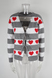 Valentines Day Heart-Shaped Drawstring Cardigan