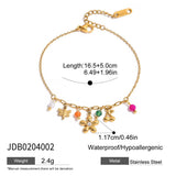 SWEET 18K GOLD PUPPY PAW BEAR CHARM BRACELET_CWAJE4824