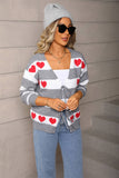 Valentines Day Heart-Shaped Drawstring Cardigan