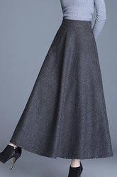 Woolen Thickened Waistline Long Skirt