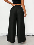 Stylish Retro High-Waisted Slacks With Wide Legs