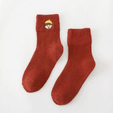 AUTUMN AND WINTER EMBROIDERED TERRY SOCKS_CWMS0990