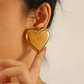 MINIMALIST STAR HEART STAINLESS STEEL EARRINGS_CWMM8895