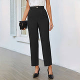 Woven Elastic-Waisted Anti-Wrinkle Suit Pants