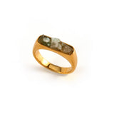DESIGNER 18K STEEL RING WITH CRUSHED GEMSTONE_CWMM8933