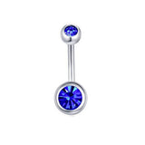 DOUBLE GEM BELLY BUTTON RING STAINLESS STEEL_CWMM9173