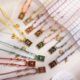 HANDMADE ZODIAC ROPE NECKLACE WITH OCEAN CHARMS_CWMM8830