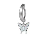 MINIMAL CURVED BUTTERFLY STAR BELLY BUTTON RING_CWMM9466