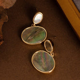 RETRO PERSONALITY NATURAL ABALONE EARRINGS_CWMM4297