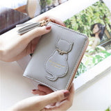Cute Cat Tassel Zipper Wallet For Girls_Cwab06194