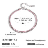 18K GOLD TITANIUM PINK ZIRCON CLAW CHAIN BRACELET_CWAJE4687