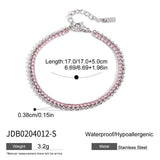 18K GOLD TITANIUM PINK ZIRCON CLAW CHAIN BRACELET_CWAJE4687