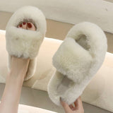 Wear Thick Bottom Of Plush Slippers Outside
