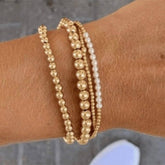 IMITATION PEARL GOLD COPPER BEAD BRACELET_CWMM3868