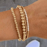 IMITATION PEARL GOLD COPPER BEAD BRACELET_CWMM3868