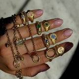 STAINLESS STEEL FASHION PAINTED RHINESTONE RING_CWMM5706