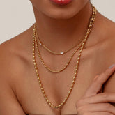 TEMPERAMENT ROUND CHAIN ZIRCON NECKLACE_CWMM3582