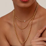 TEMPERAMENT ROUND CHAIN ZIRCON NECKLACE_CWMM3582