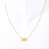 STAINLESS STEEL NUMBER RHINESTONE NECKLACE_CWMM5654