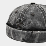 Retro Letter Star Patch Brimless Cap Unisex_Cwah04671