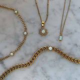 CREATIVE NATURAL STONE SUN PENDANT NECKLACE_CWMM5655