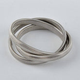 FASHIONABLE METALLIC SMOOTH SPRING BRACELET_CWMM3116