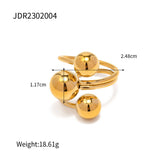 18K GOLD PLATE STAINLESS STEEL BALL RINGS_CWAJE0623