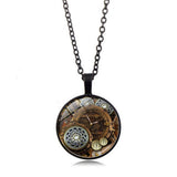 STEAMPUNK MECHANICAL TIME GEM NECKLACE JEWELRY_CWAJE0699