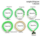 MULTI LEAF CLOVER LETTER SIMPLE BEADED BRACELET_CWAJE1475