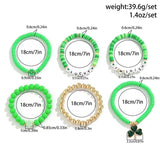 MULTI LEAF CLOVER LETTER SIMPLE BEADED BRACELET_CWAJE1475