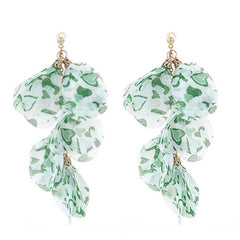 HANDMADE HEART PRINT TASSEL EARRINGS LONG CHIC_CWMM6192