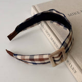 Plaid Buckle Headband College Autumn Style_Cwaha08166