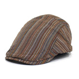 Versatile Striped Travel Forward Cap Beret_Cwab2915